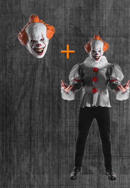 IT movie clown costume and Pennywise Mask