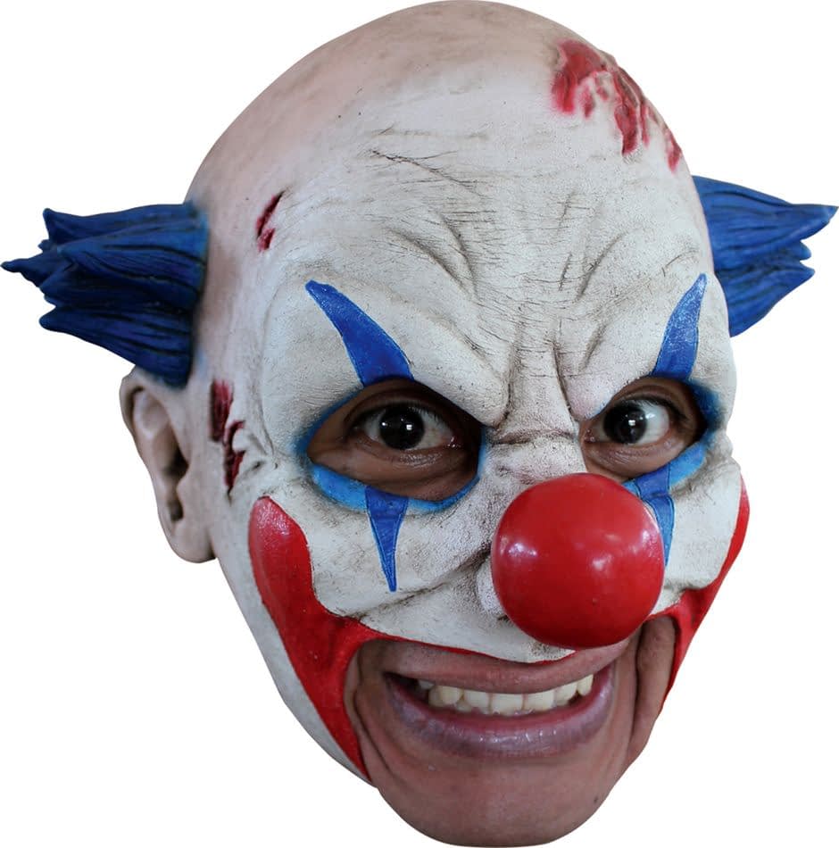 Clown Latex Mask W/ Blue Hair For Halloween | SCostumes