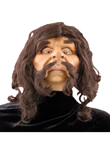 Caveman Mask With Hair For Adults