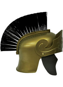 Roman Helmet Gd W Black Brush For Adults