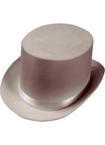 Top Hat Satin White For Adults