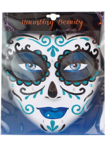 Face Art Blue Scalloped