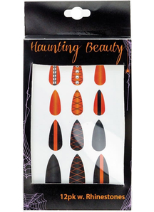 Orange And Black Nails