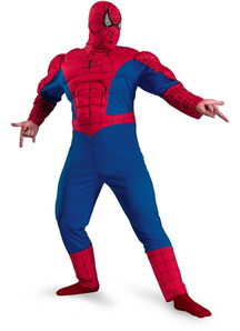 Classic Spiderman Muscle Adult Plus Size Costume