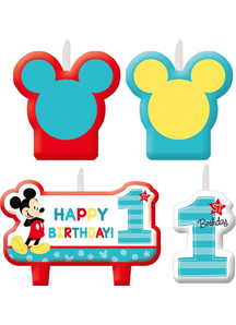 Mickey 1St Bday Candle Set 4Pk