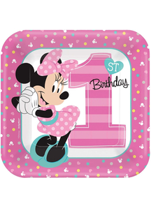 Minnie 1St Sq Plates 7In