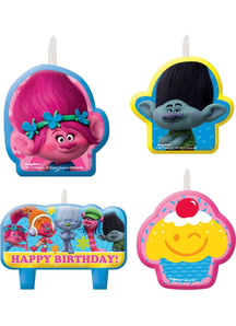 Trolls Birthday Candle Set 4Pk