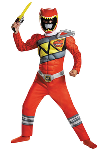 Boys Red Ranger Dino Muscle Costume - Power Rangers