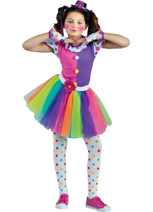 Bright Clown Costume For Girls