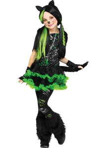 Green Cat Child Costume