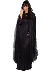 Ghost Cape Black Long Adult