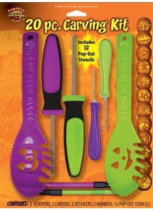 20 Pc. Pumpkin Carving Kit. Halloween  Decoration.