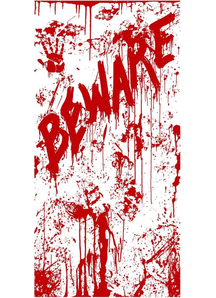 Bloody Door Cover. Walls, Doors, Windows Decoration.