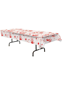 Bloody Handprints Tablecloth. Halloween Table Decoration.
