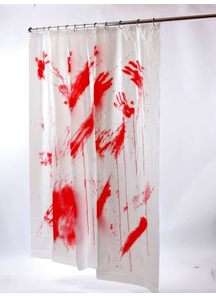 Bloody Shower Curtain. Walls, Doors, Windows Decoration.