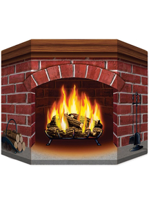 Brick Fireplace Standup. Walls, Doors, Windows  Decorations.