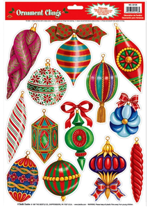 Christmas Ornament Clings. Christmas Decorations.