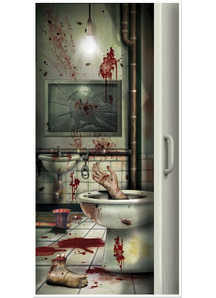 Creepy Crapper Restroom Door Cover. Walls, Doors, Windows Decoration.