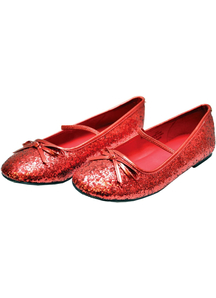 Flat Ballet Glitter Ch Red Xlg