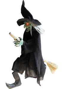 Hanging On A Broom Witch. Halloween Props.