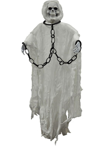Hanging Skull Face 60 In Reaper.  Halloween Props.