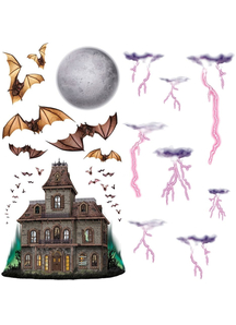 Haunted House Night Sky Prop. Walls, Doors, Windows Halloween Decorations.