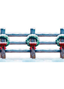 Holiday Fence Border. Christmas Decorations.