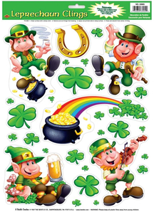 Leprechaun Shamrock Clings.St.Patrick