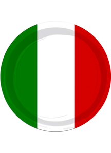 Red-White-Green Plates. Fiesta Decorations.