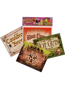 Scary Bottle Labels. Table Decorations.
