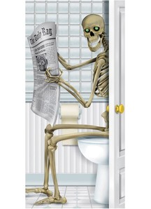 Skeleton Restroom Door Cover. Walls, Doors, Windows Decoration.