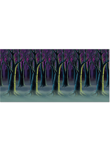 Spooky Forest Trees Backdrop. Walls, Doors, Windows Halloween Decorations.