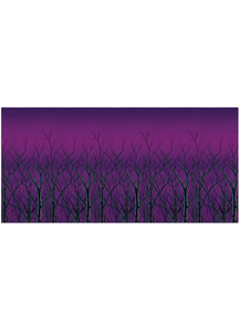 Spooky Forest Treetops Backdrop. Walls, Doors, Windows Halloween Decorations.