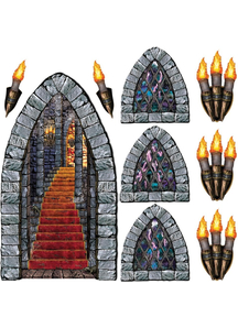 Stairway Window Torch. Walls, Doors, Windows Decorations.