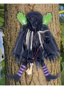 Tree Trunk Witch. Outdoor Decoration.