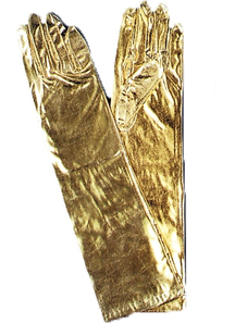 Gloves Elbow Metallic Gold