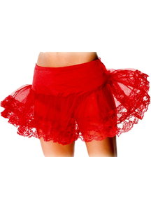 Petticoat Red Lace Bottom