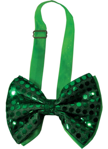 Bow Tie Green Sequin Light Up