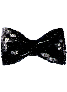 Bow Tie Sequin Black