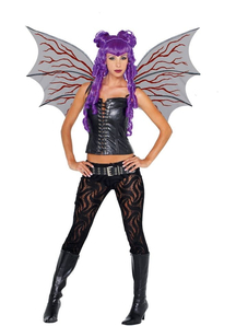Demonette Wings Bk W/Red Veins