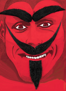 Devil Mustache Beard Brows Black