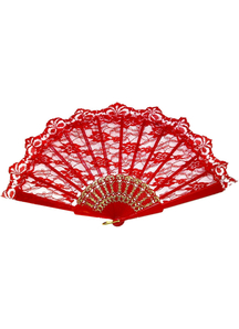 Fan Red Lace