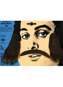 Mustache Sideburns Set Black