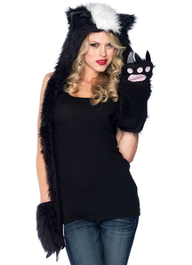 Skunk Hood W/Scarf