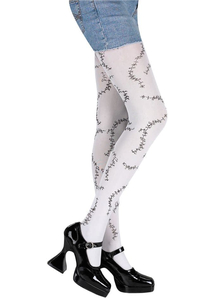 Stitched Wht Pantyhose Adlt
