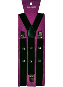 Suspender Black W Studs