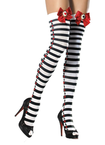 Tights Nyln Striped Poker Suit