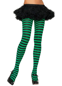Tights Striped Bk/Kelly Gr