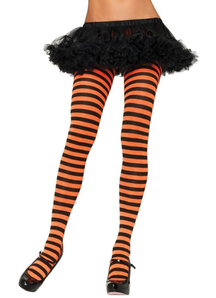 Tights Striped Bk/Orange
