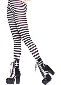 Tights Striped Black White